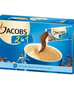 Jacobs 2 in 1, löslicher Kaffee, 10 Sticks, 148 g Schachtel