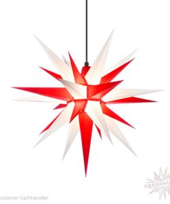 Herrnhuter Stern®,WEIß-ROT, aus Kunststoff (Größe A7)