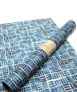 Vaxtuch – das vegane Wachstuch – Brottuch XL “Korb” Farbe : denimblau