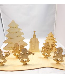 Holzteilchen® | Weihnachtsplatte 9 Teile Set Engel
